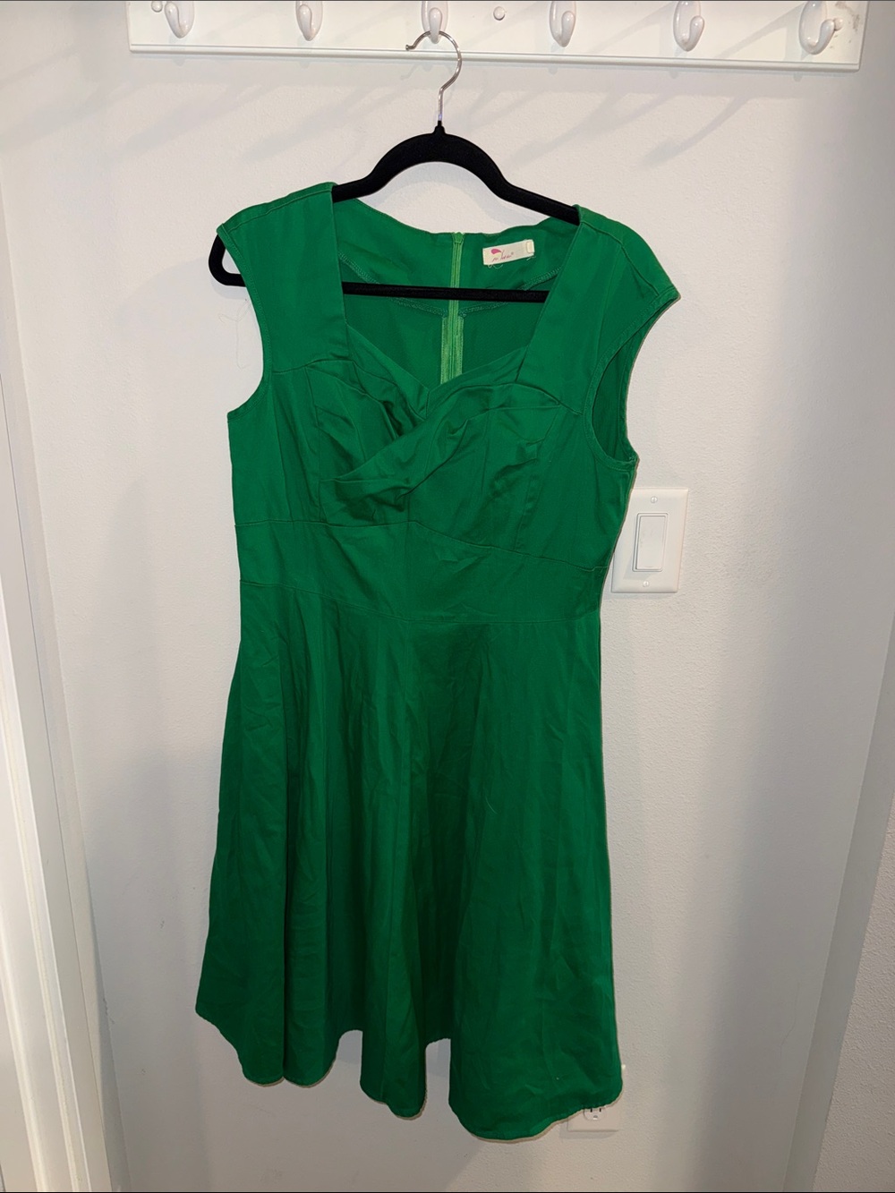 Green Fit-and-Flare Womens Dress XL